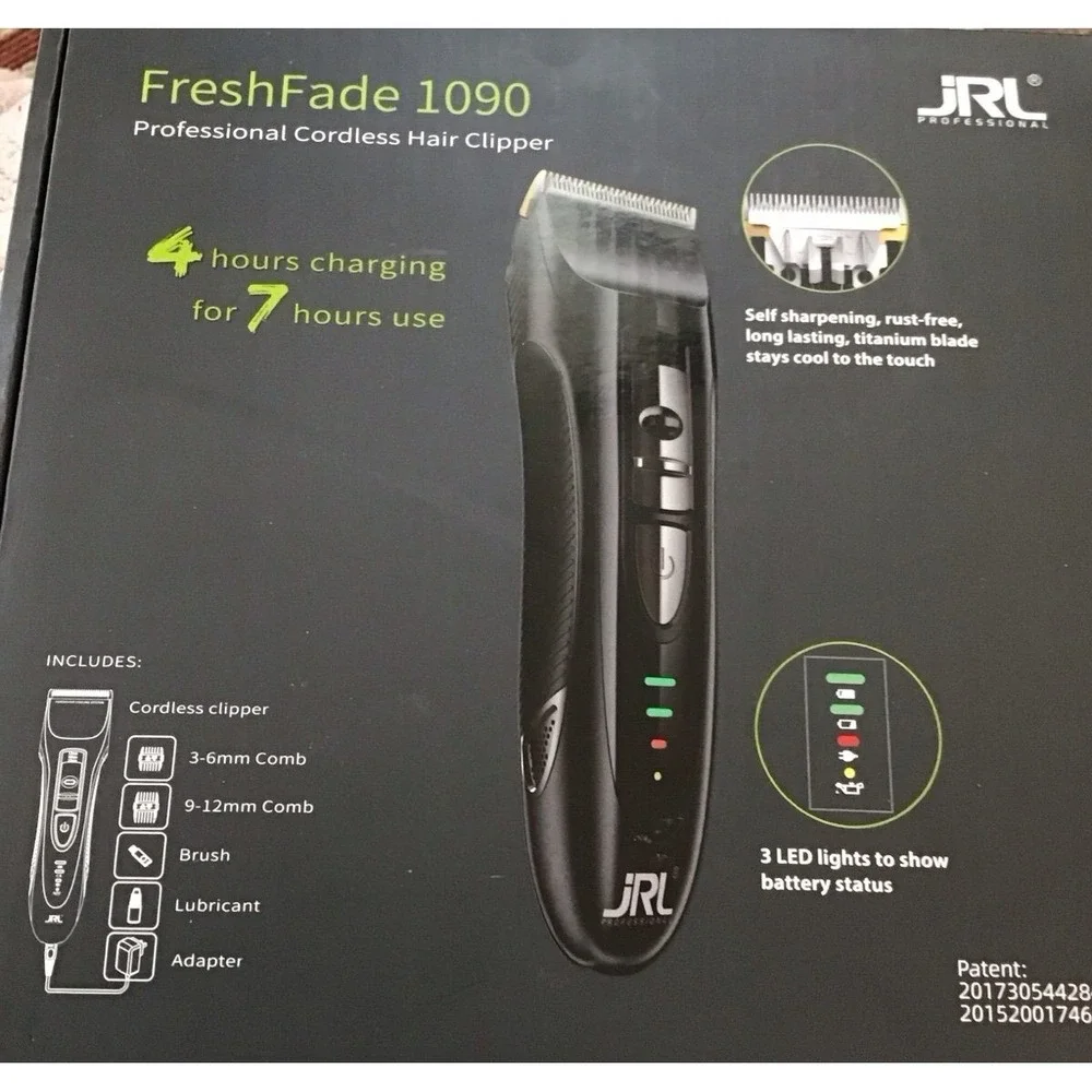 JRL Professional 1090 Cordless Hair Clipper‎ 4 Hour Charge 7 Hour Use